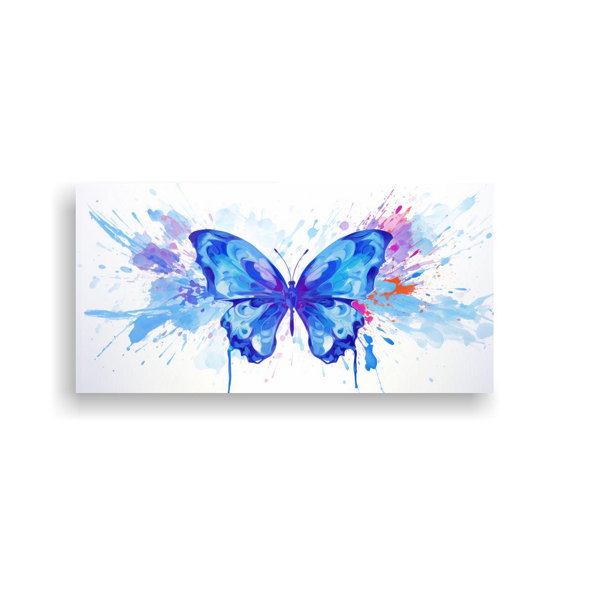 Pintura Lienzo Mariposa Tonos Lila Neo Pop Art 120x60cm-0