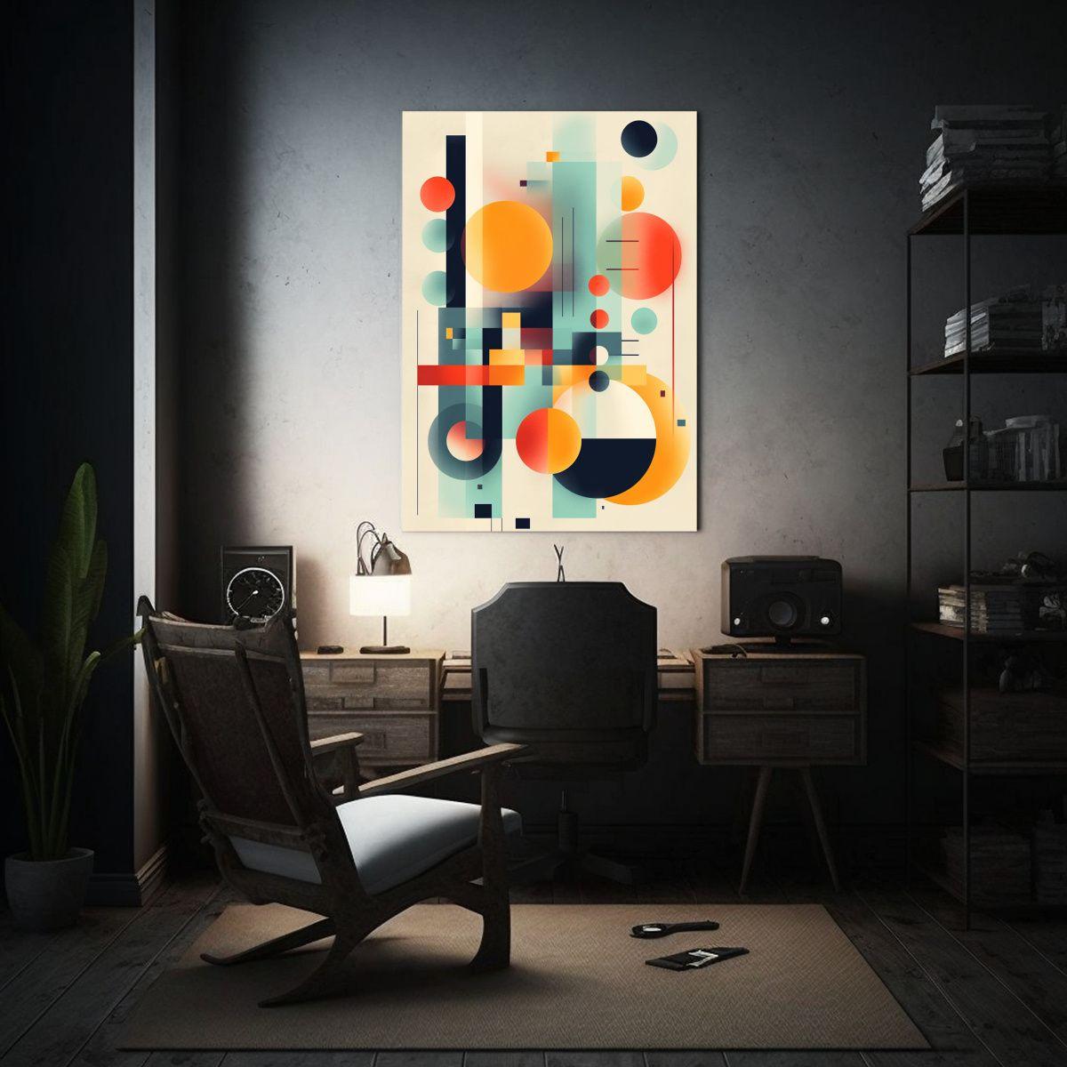 Pintura Abstracta Arte Hermoso Formas Lienzo 50x75cm-2