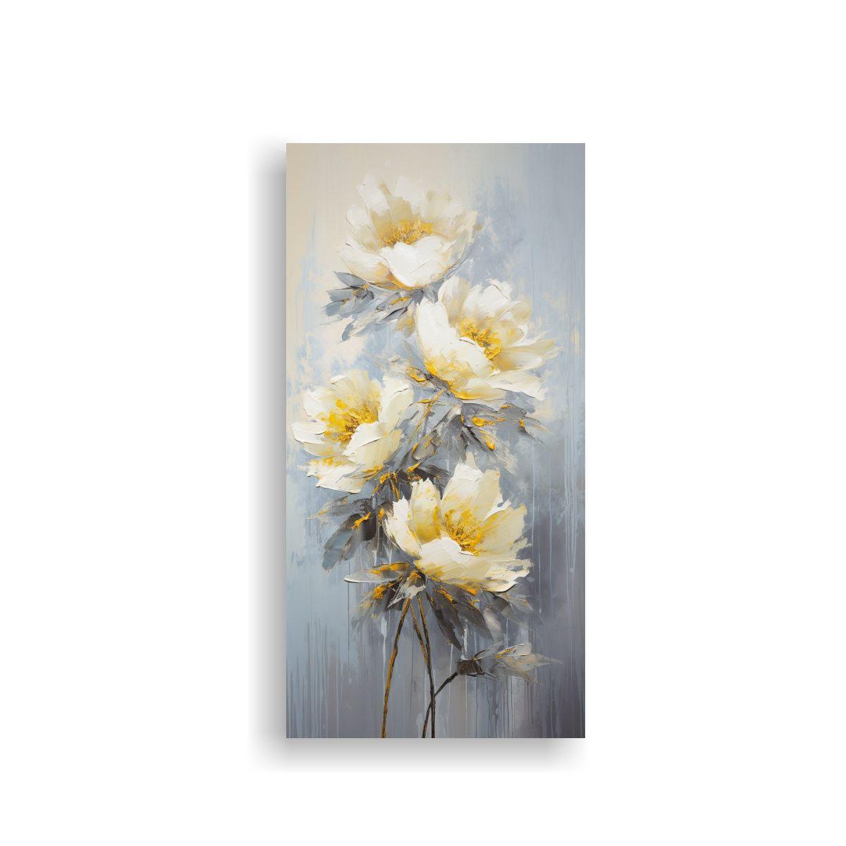 Cuadro Inspirador Arte Grafico De Peonías 80x160cm-0
