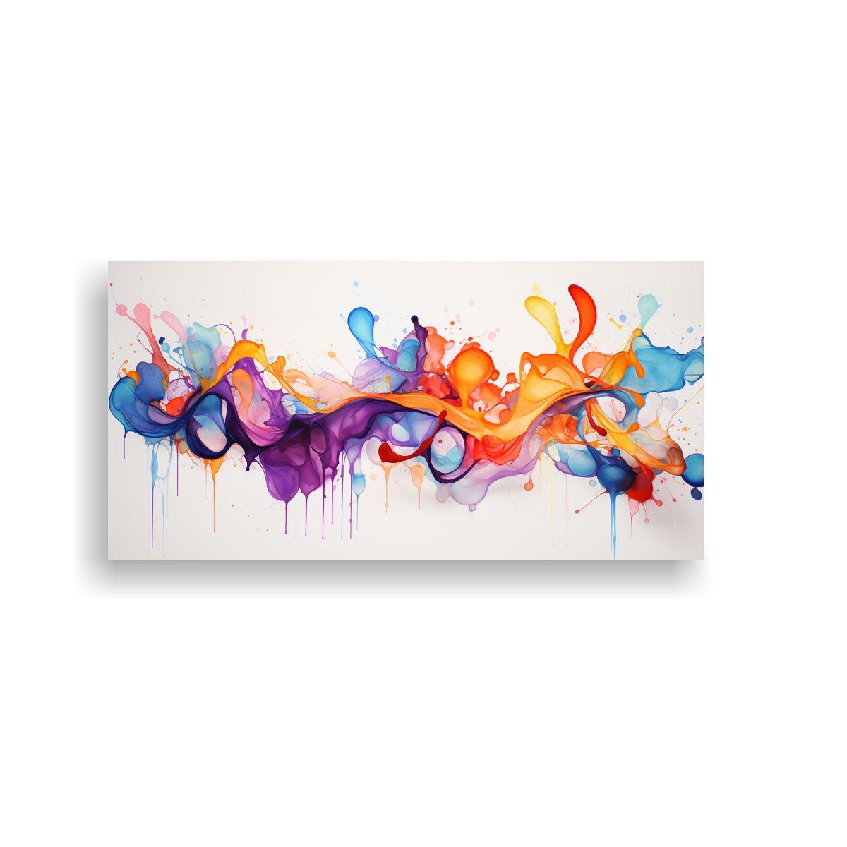 Pinturas Abstracción Acuarela, Cuadro Inspirador 60x30cm-0