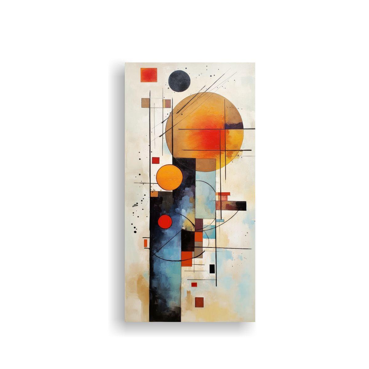 Bastidor De Tela Artística Abstracta Geométrica 30x60cm-0