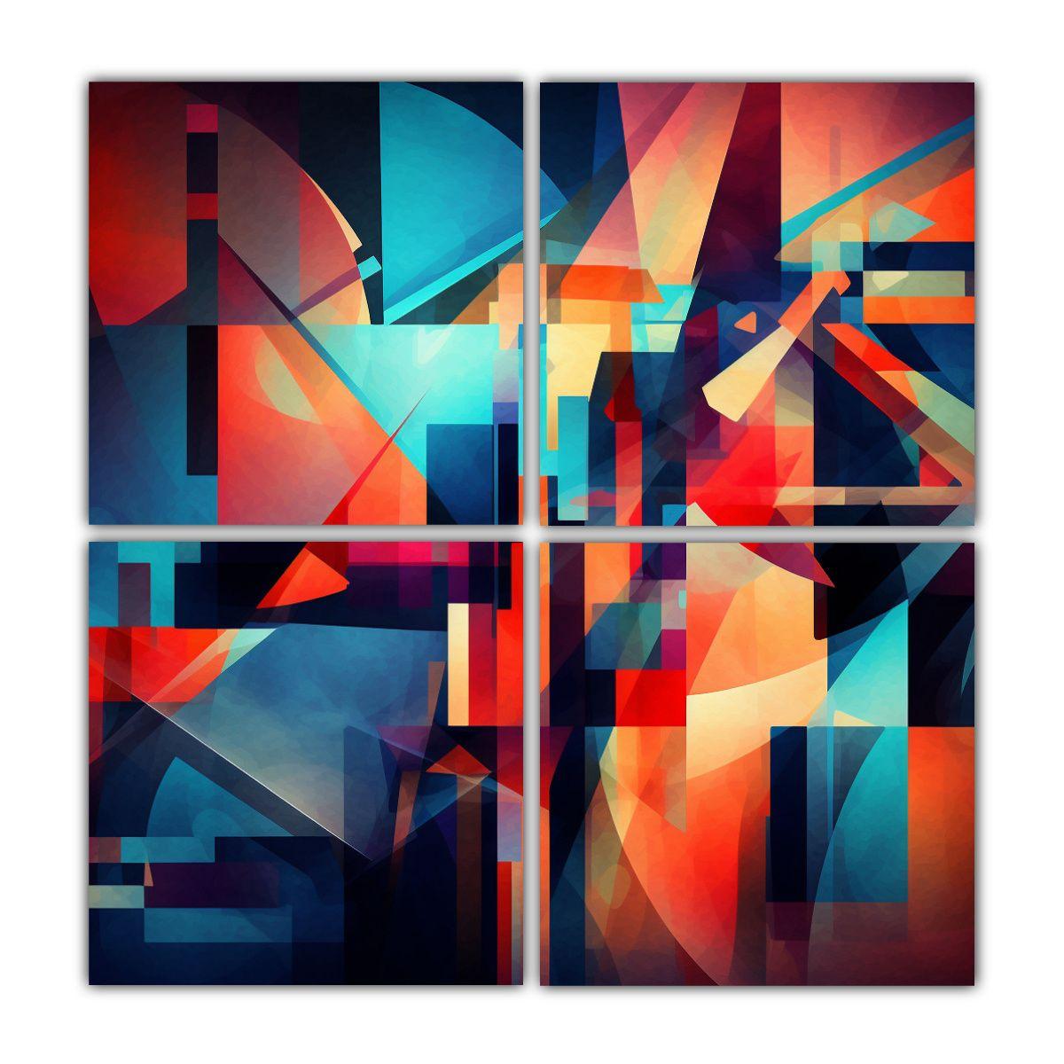 4 Composiciones Composición Calma Arte Abstracto 180x180 Cm-0