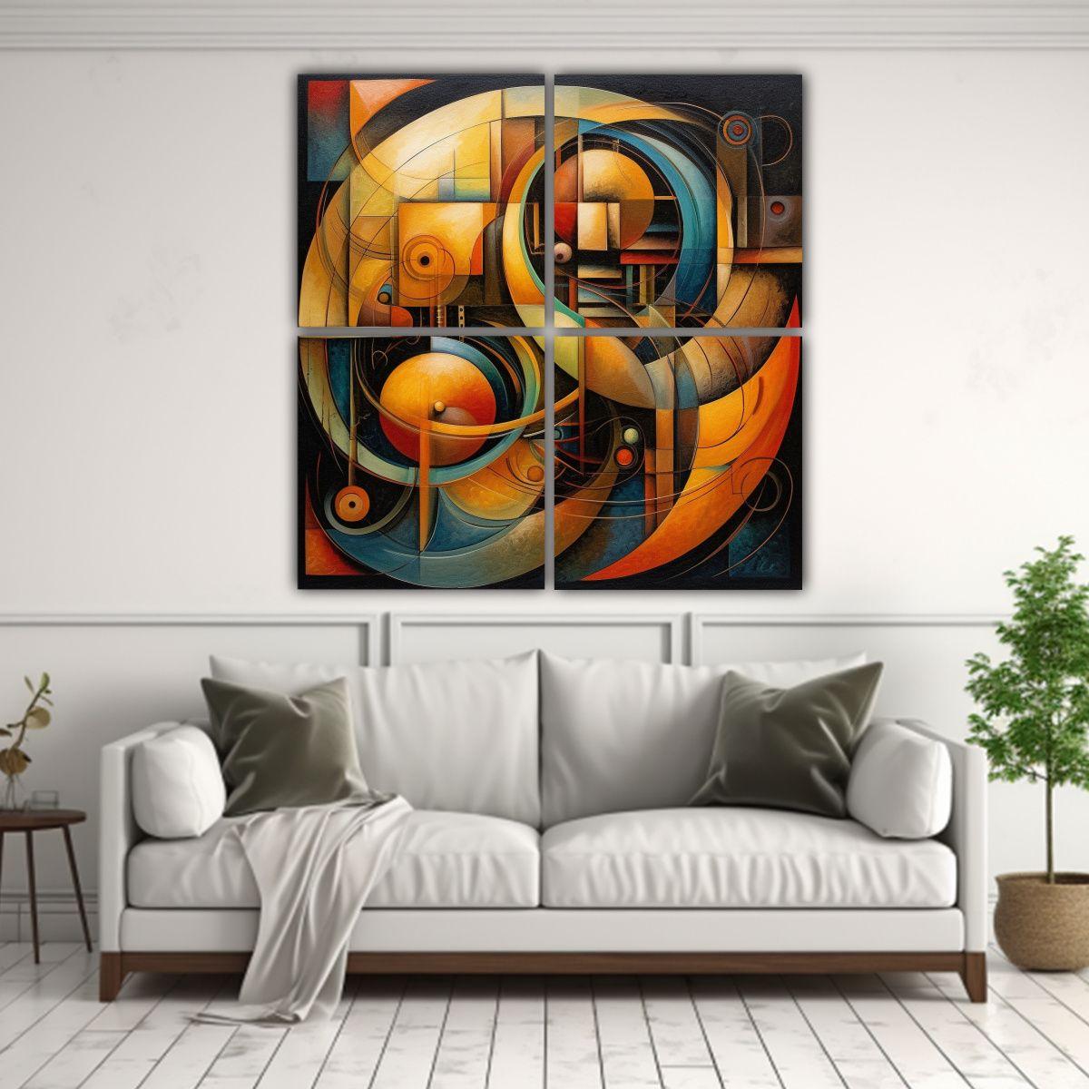 Pintura Abstracta Serpiente Renacentista Arte De 40x40 Cm-2