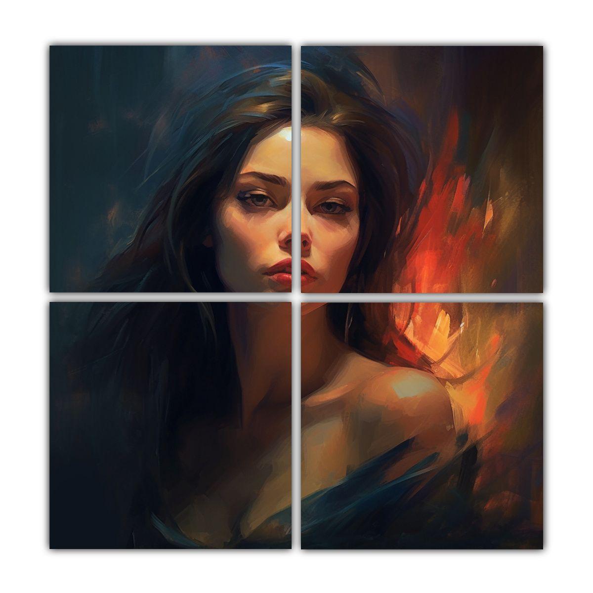 Pintura Estilo óleo Cuatro Artes Inspirador 120x120 Cm-0