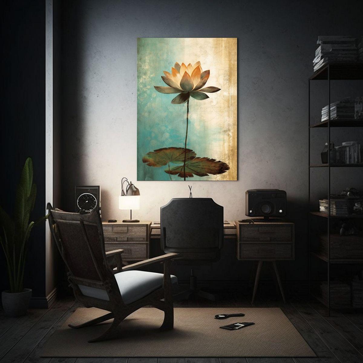 Pintura Abstracta Moderna Loto Zen Concepto Art 60x90 Cm-2