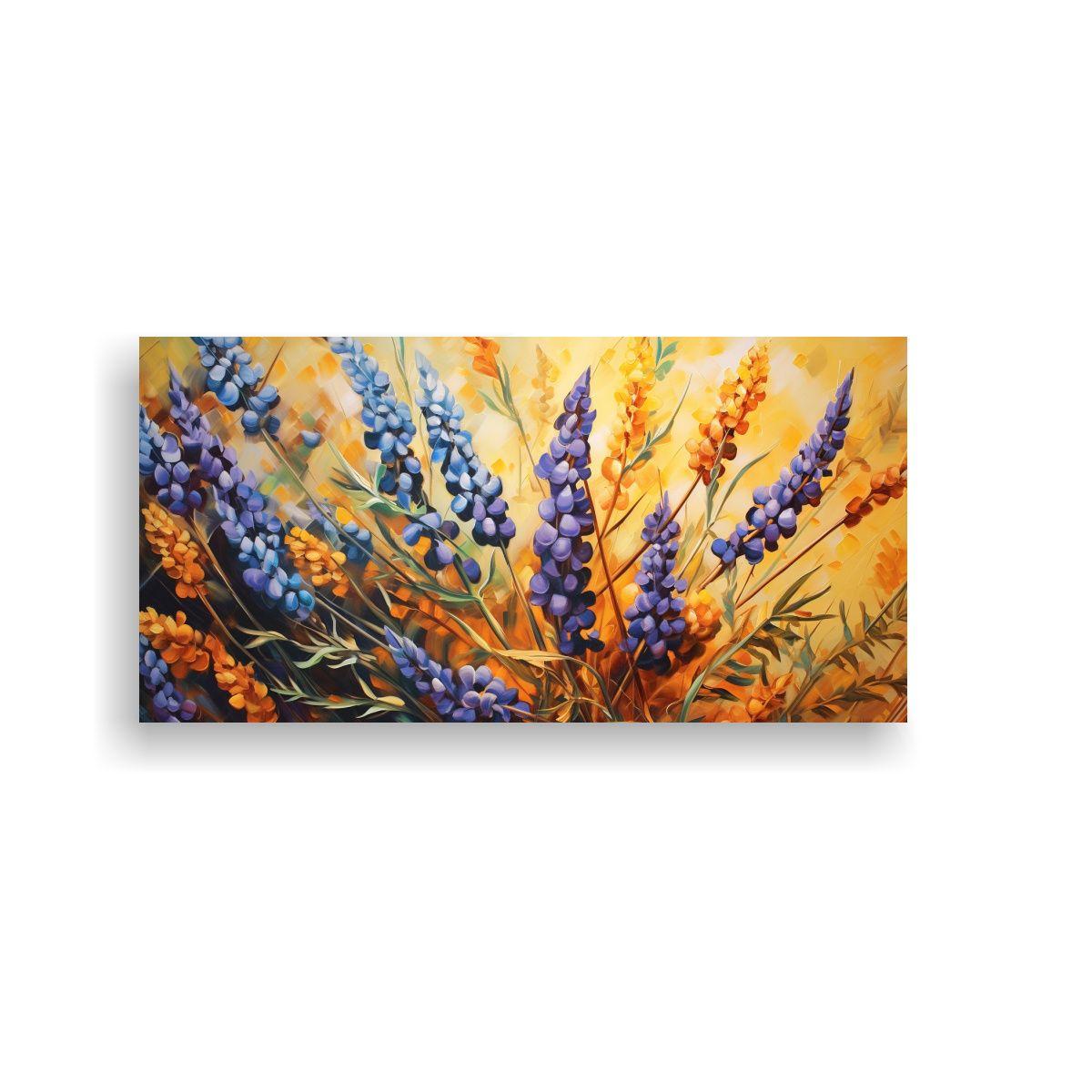 Pintura Abstracta Dinámica De Granos De Lupino 120x60 Cm-0