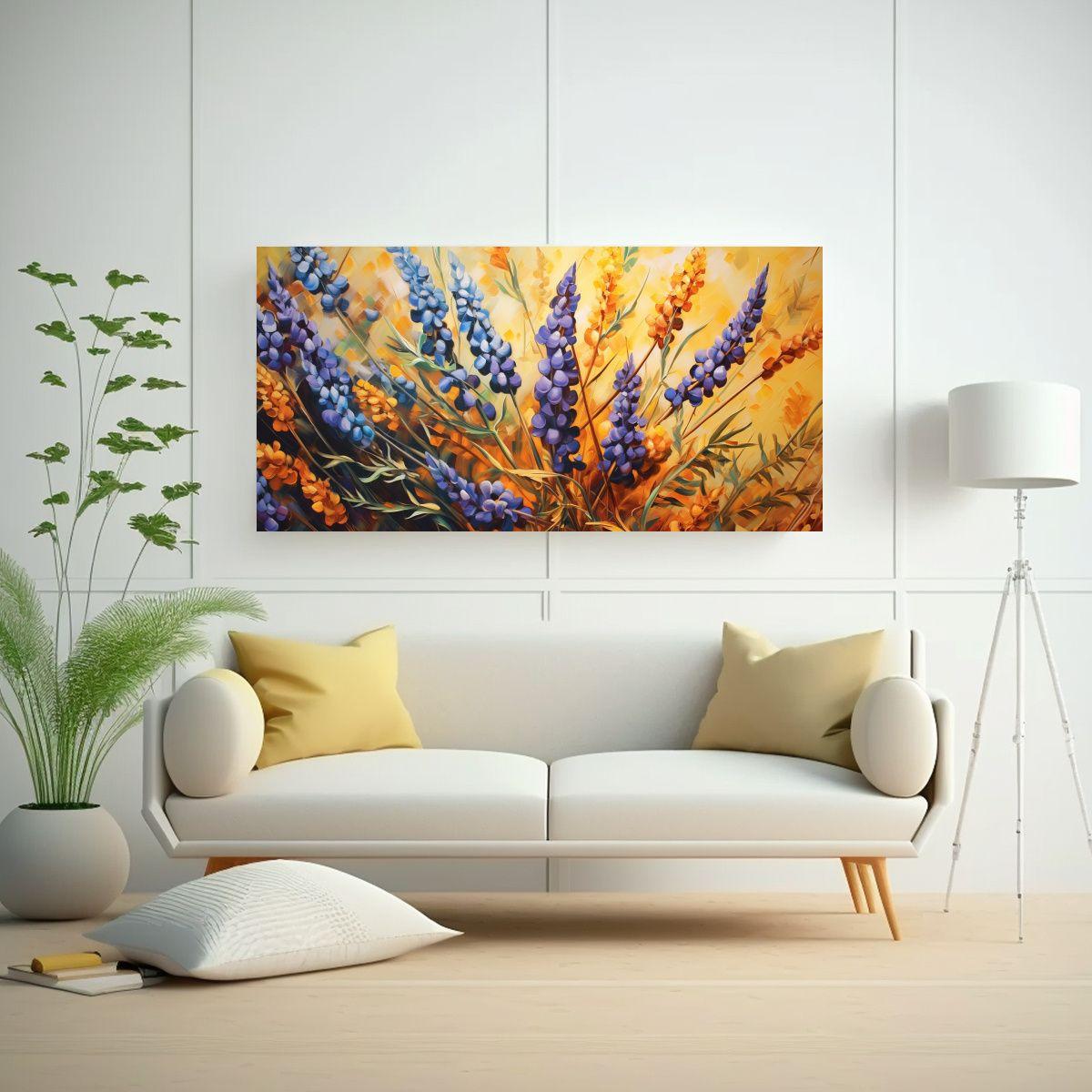 Pintura Abstracta Dinámica De Granos De Lupino 120x60 Cm-2