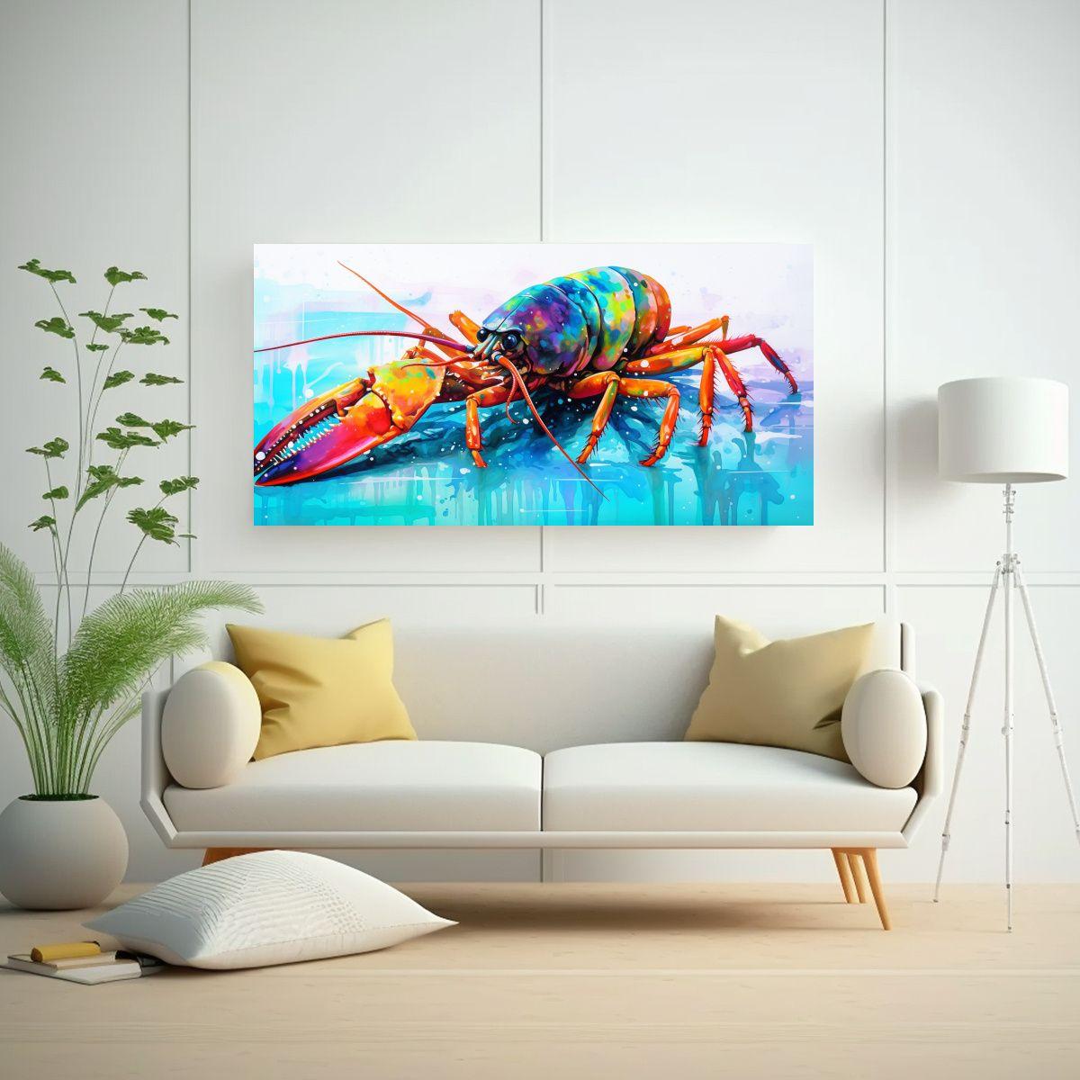Cuadro Neo Pop Art De Crayfish En Colores 120x60cm-2
