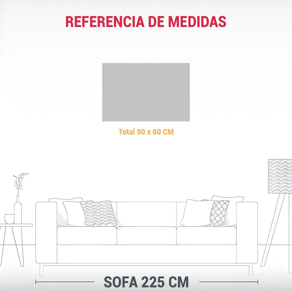 Tela En Bastidor Vintage Calma Blanco Y Azul Atmosfera Neono 90x60cm-1