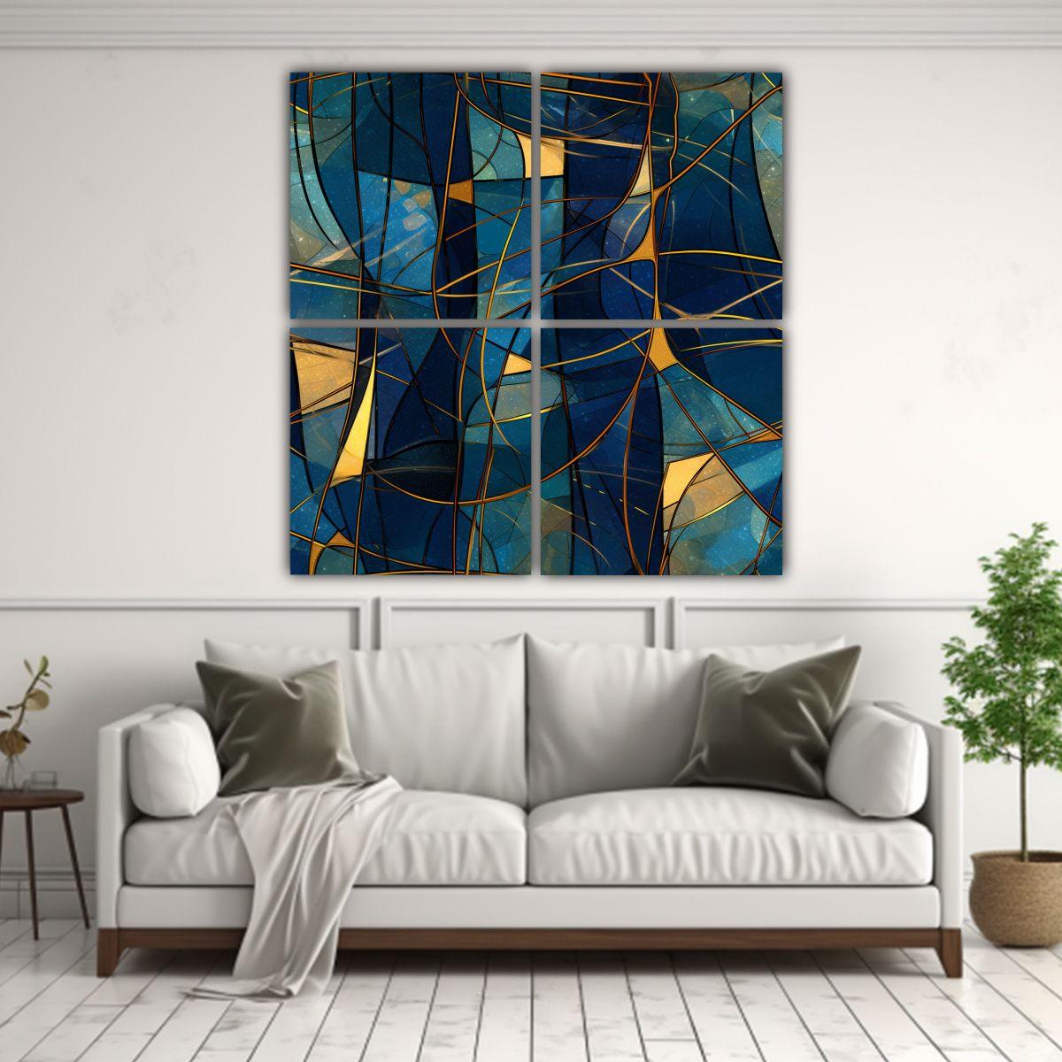 Cuatro Artes De Pared Tema Simple Obras 160x160 Cm-2