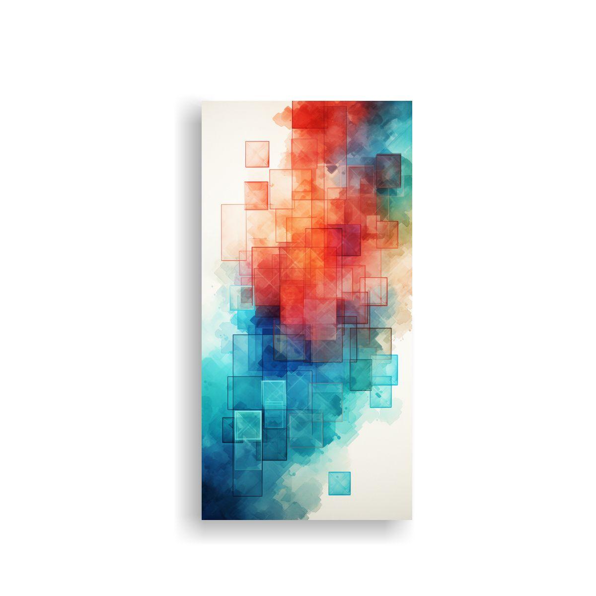 Pintura Decorativa Abstracta Nebulosa En Colores 20x40cm-0