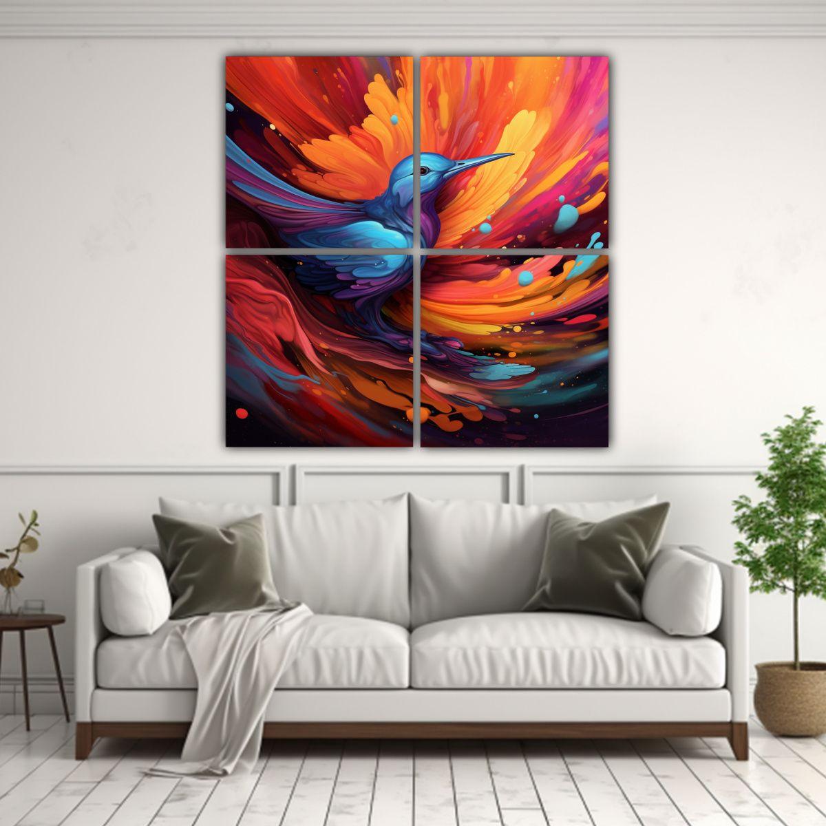 Cuadro De Arte Abstracto Alegre Para Decoración, 180x180 Cm-2