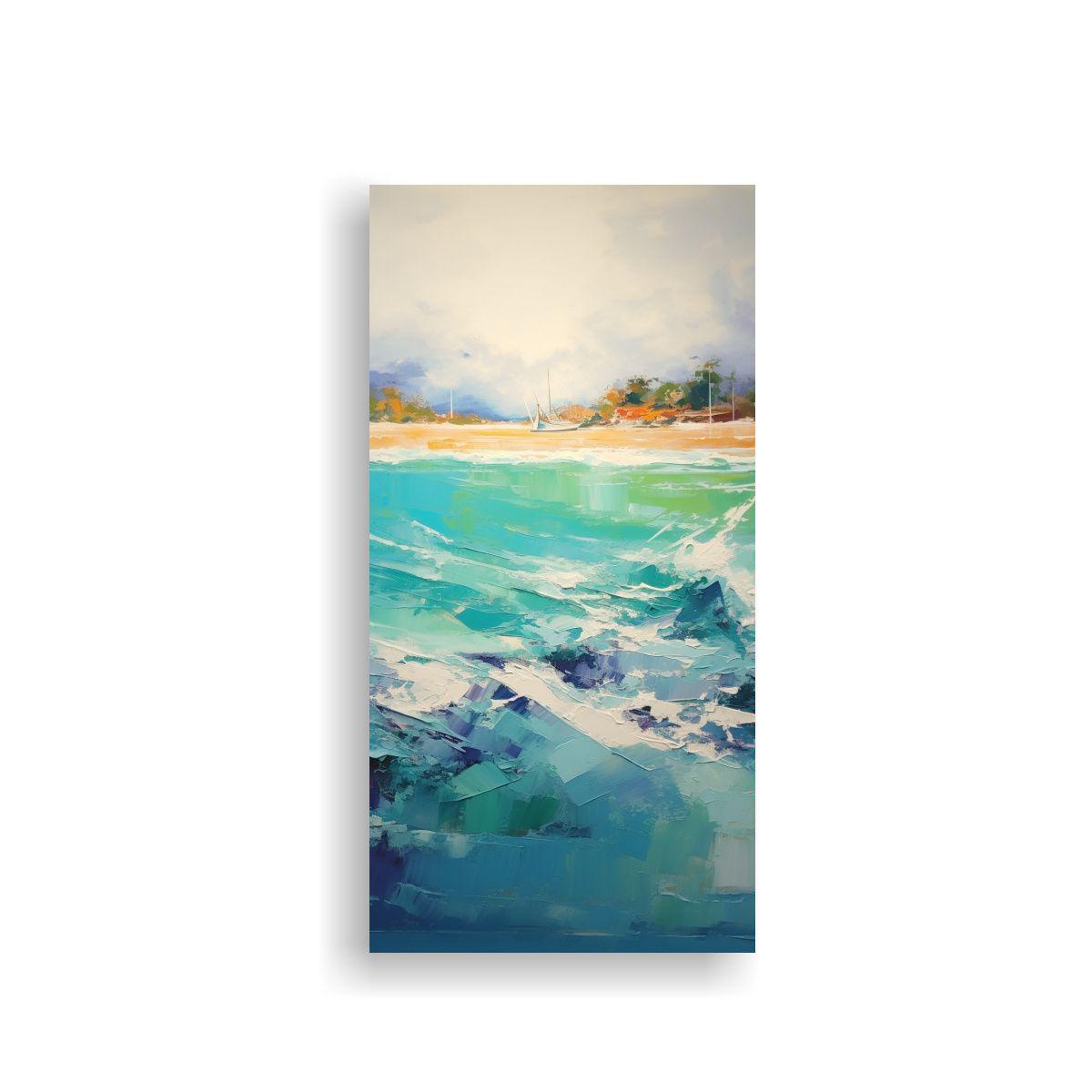 Pintura Escenario Océano Vanguardia Composición 50x100cm-0