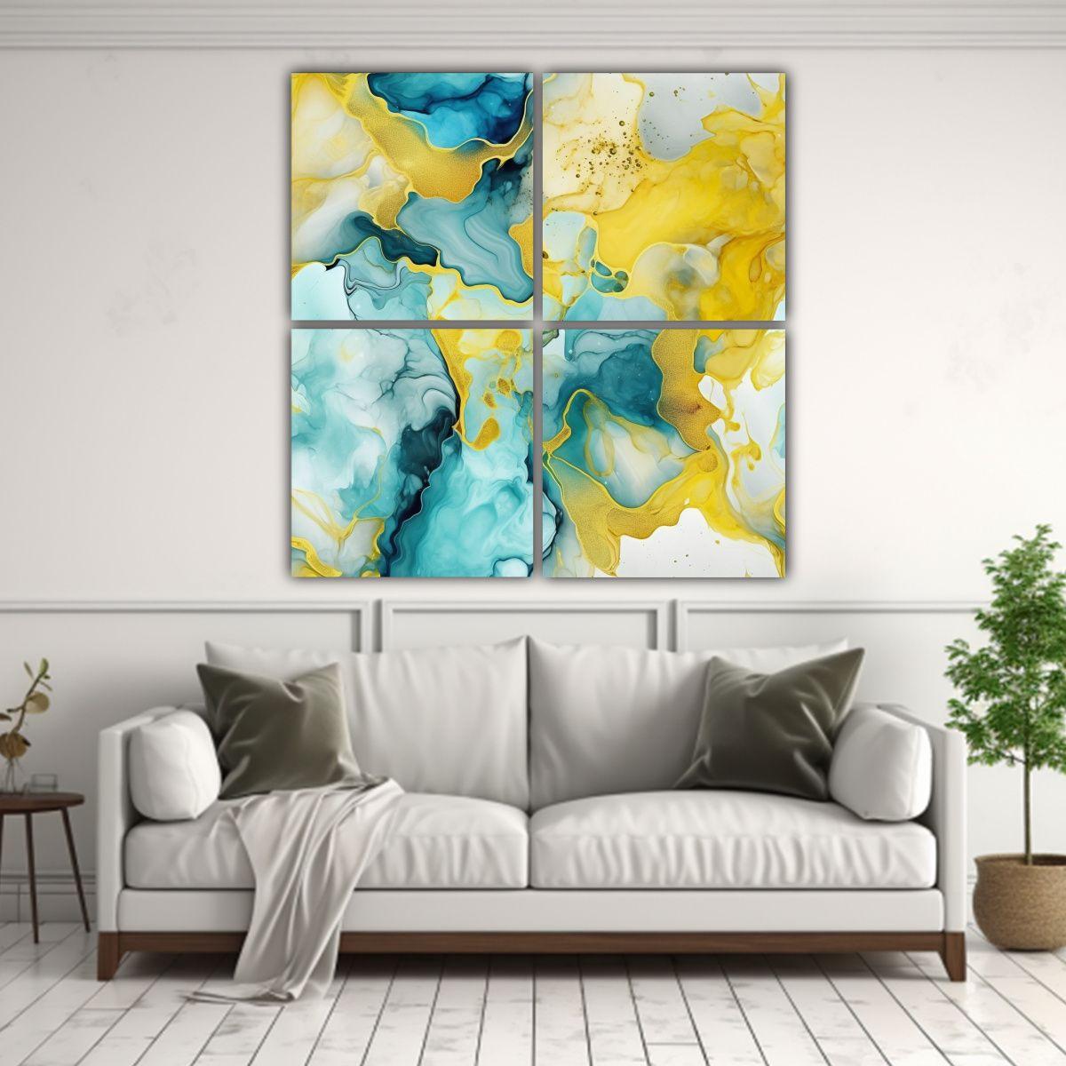 Cuadro De Pared Moderno Naturaleza Viva Con Tinta 60x60 Cm-2