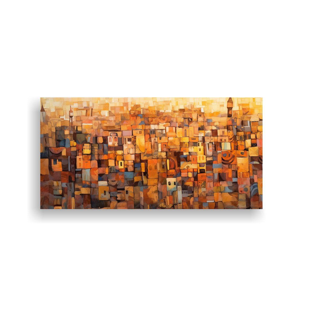 Paisaje Urbano Desierto En Tonos Pastel Al Estilo 40x20cm-0