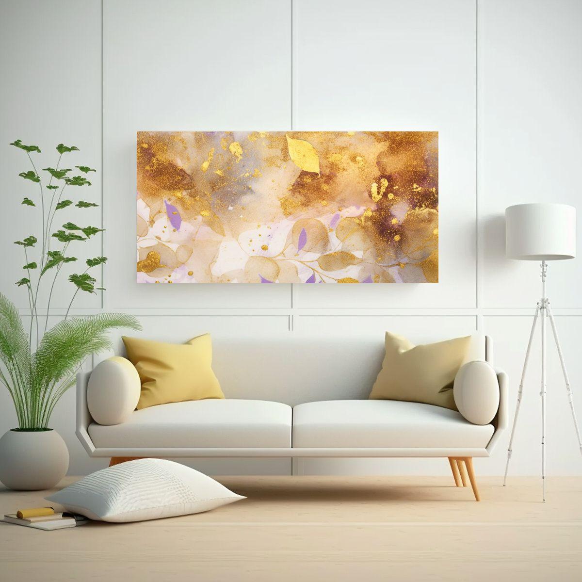 Pinturas Decorativas Estilo Acuarela En Violeta 120x60cm-2