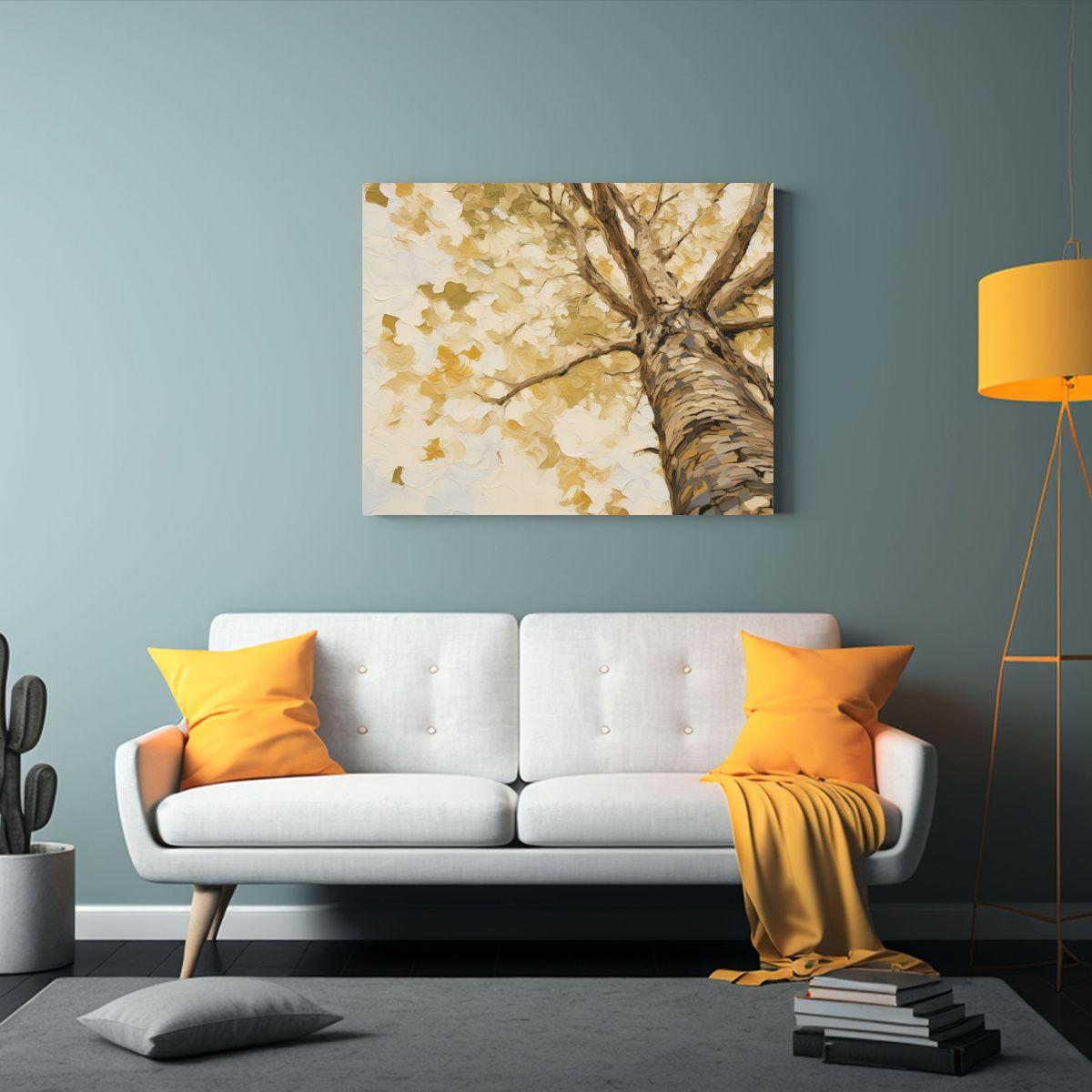 Pintura Abstracta De árbol De álamo En Alta 120x80cm-2
