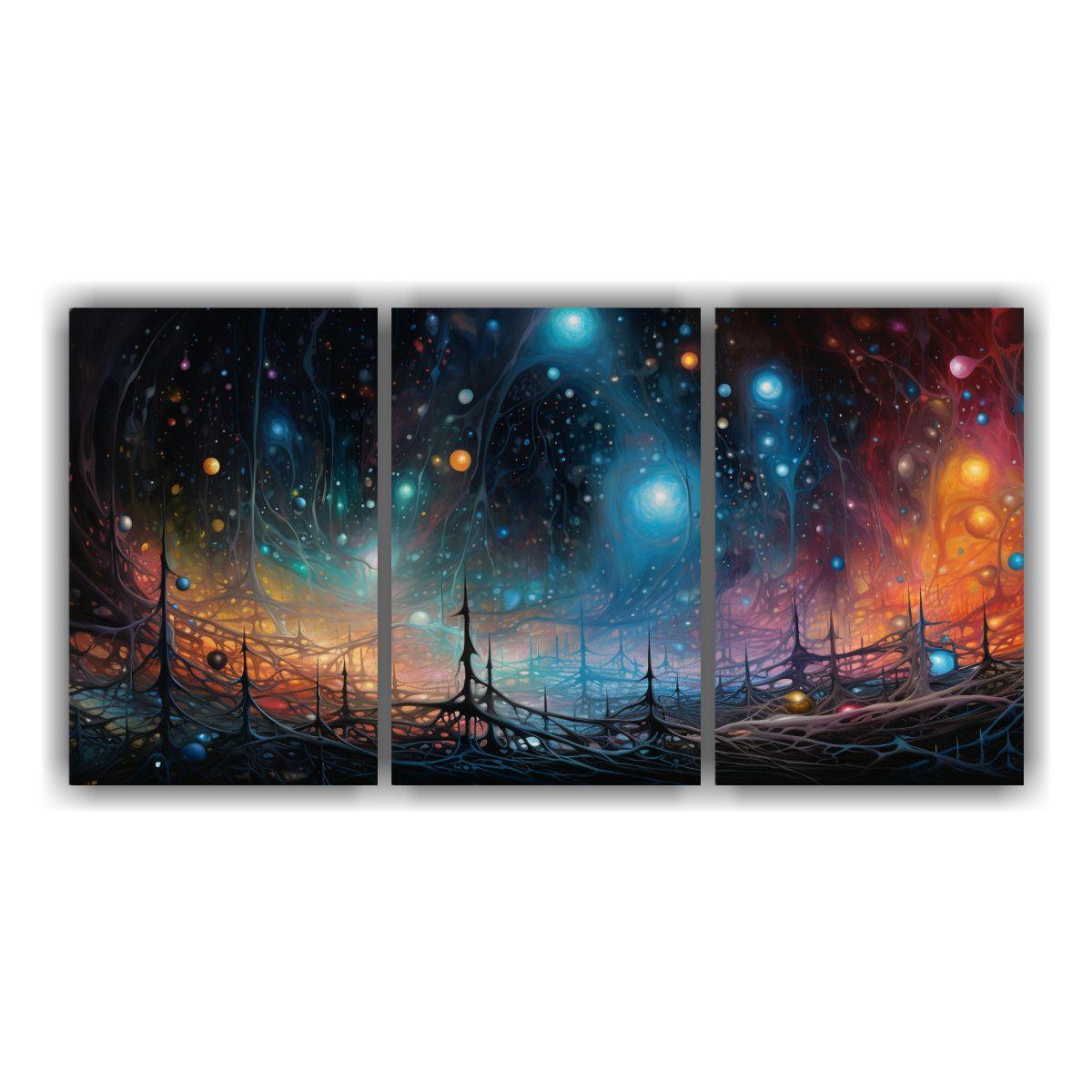 Conjunto De 3 Telas En Bastidor Expresión 90x45 Cm-0