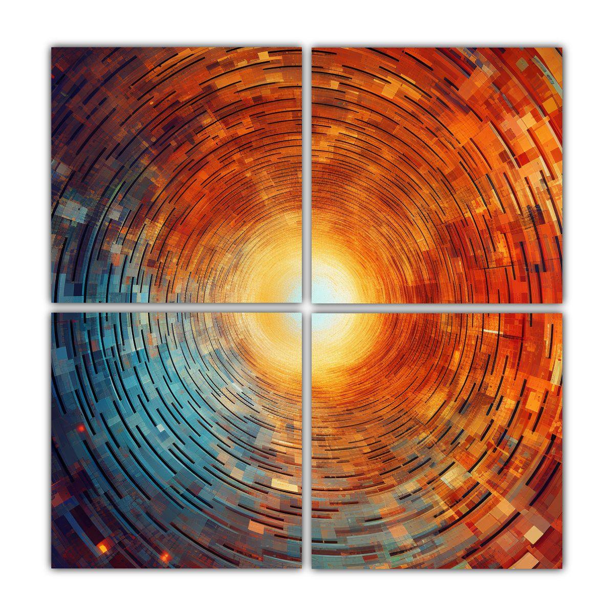 Cuatro Composición Concepto Arte Vortex Medio 140x140 Cm-0