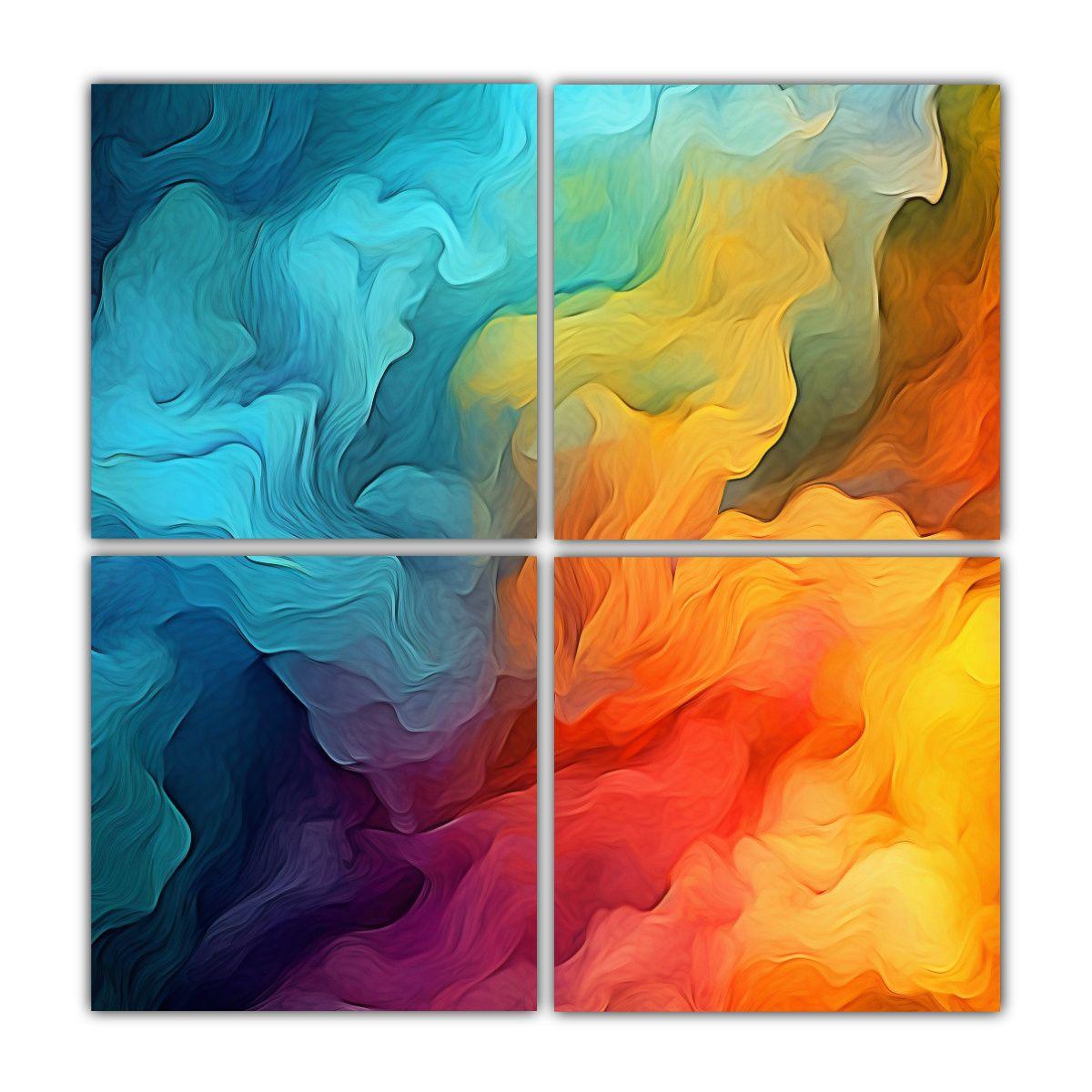 4 Telas En Bastidor Colores Exposición Denis 100x100 Cm-0