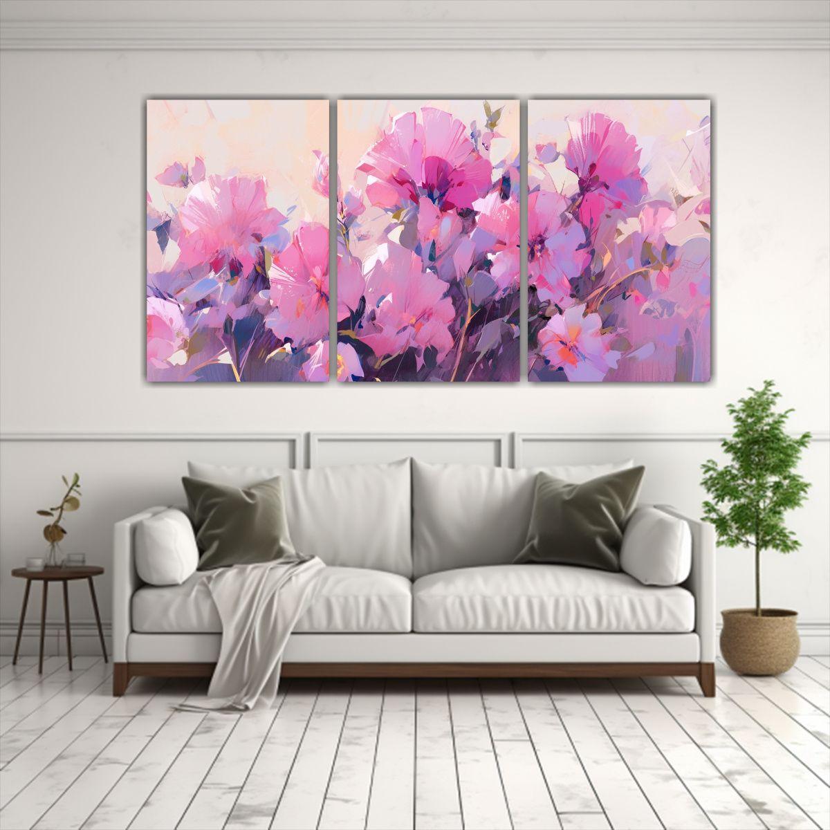 Cuadro Temático De Flores En Lona Estilo 60x30 Cm-2