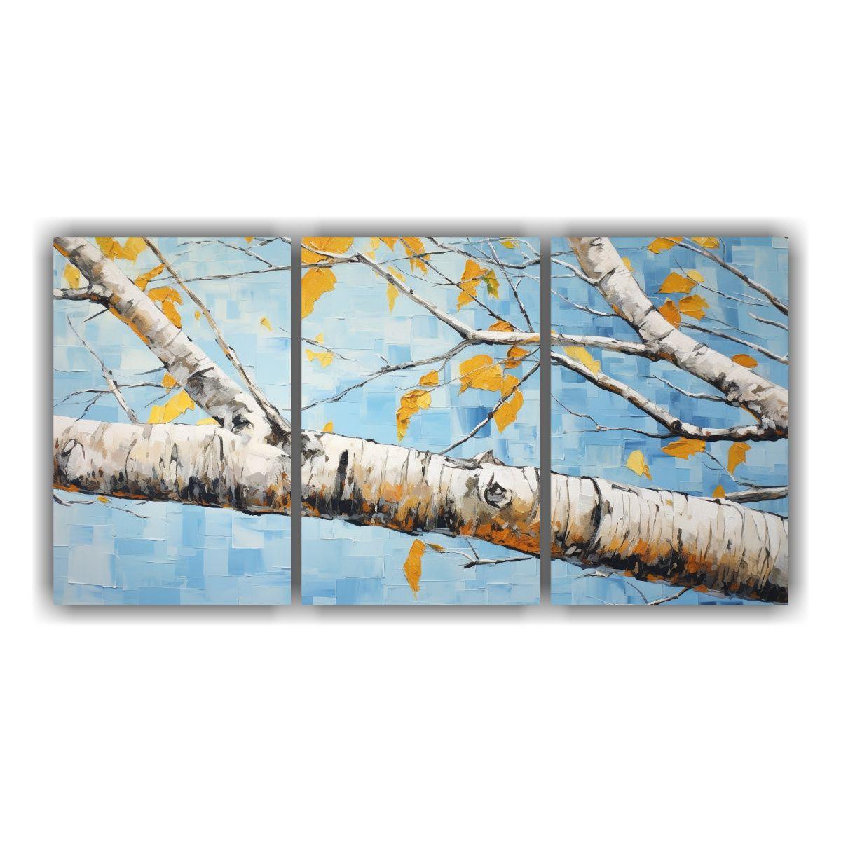 Pintura Abstracta De Abedul Con Composición 180x90 Cm-0