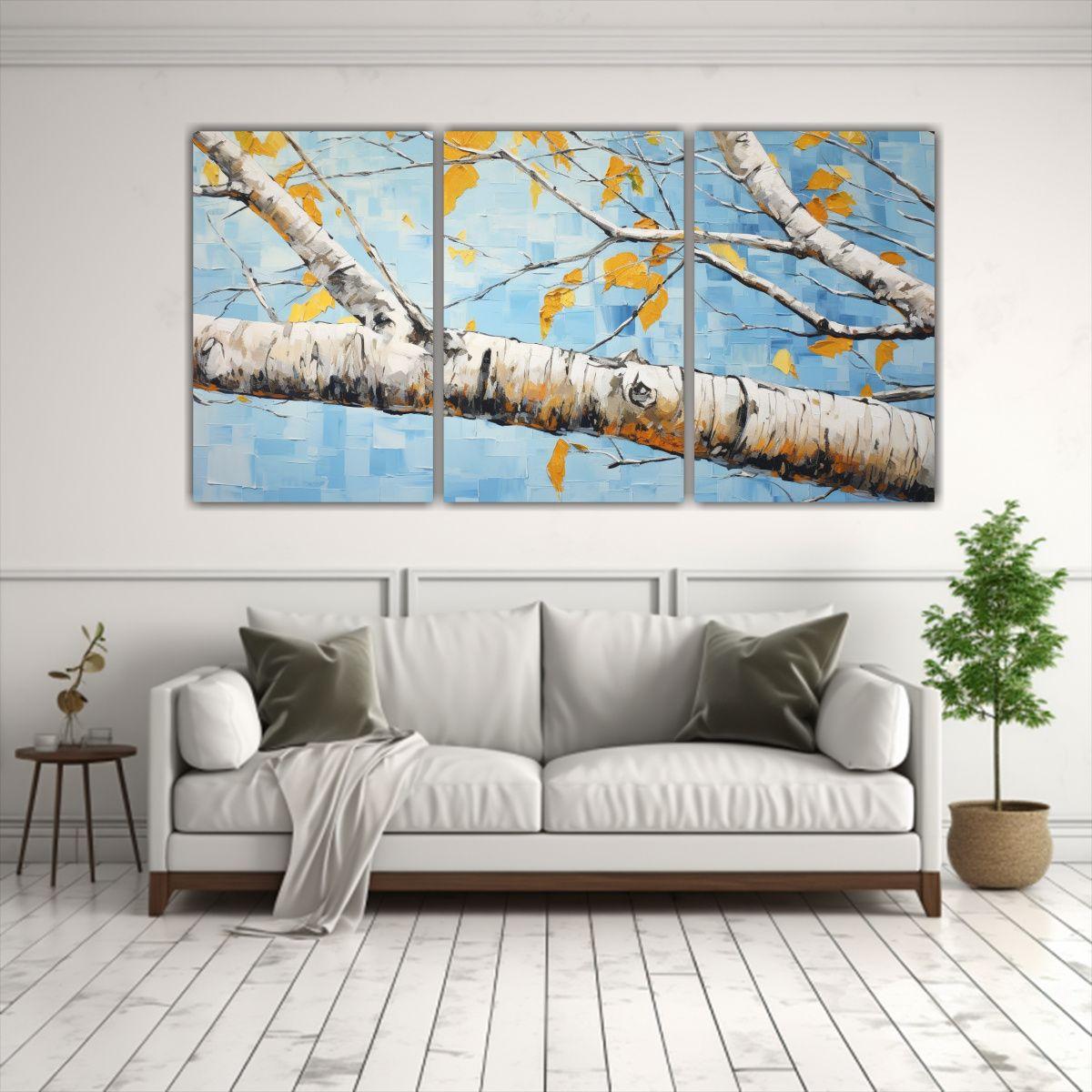 Pintura Abstracta De Abedul Con Composición 180x90 Cm-2