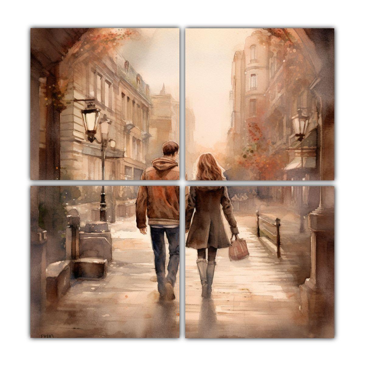 Pintura Inspiradora De Pareja Sosteniendo Manos 160x160 Cm-0