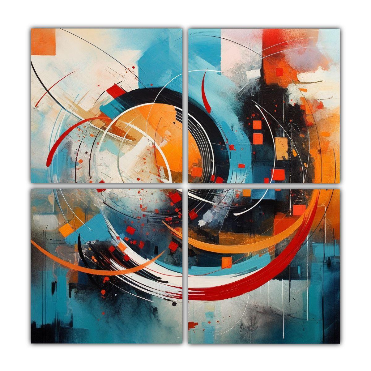 Cuadro Abstracto Moderno Decoración De Arte De 100x100 Cm-0