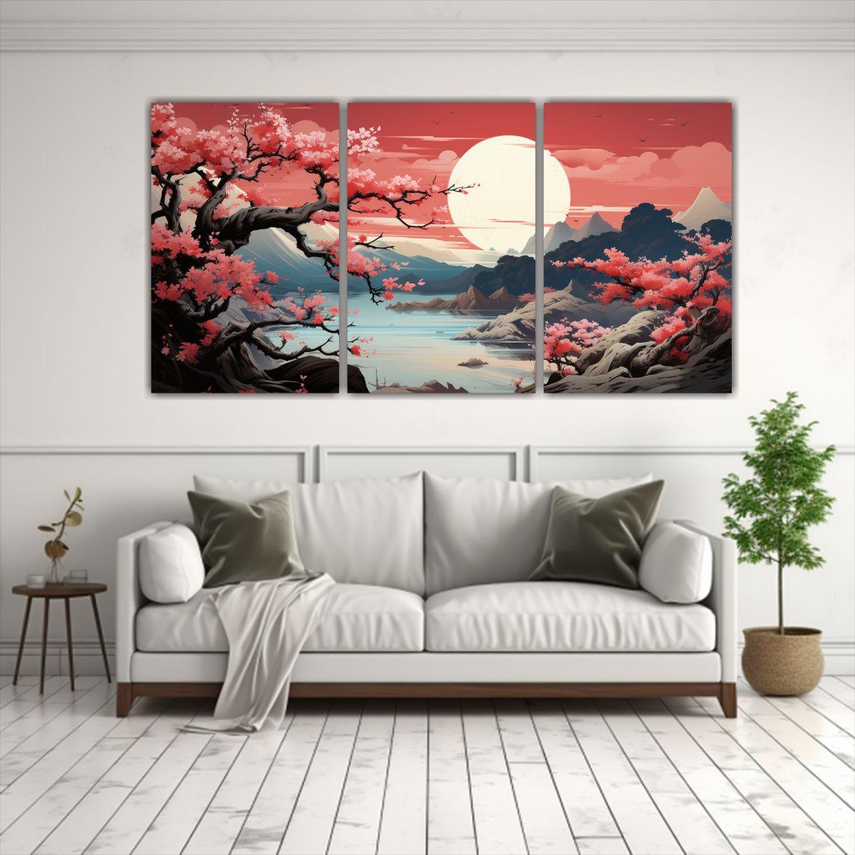 Tres Lienzos De Tela Dibujo Para Oficina Con 150x75 Cm-2