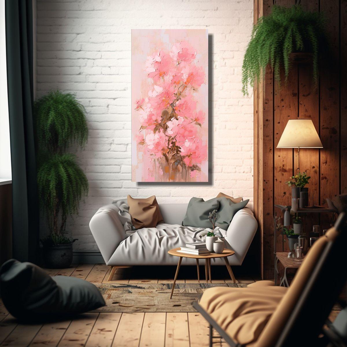 Cuadro Lienzo Estilo Galería Simple Flores 80x160cm-2
