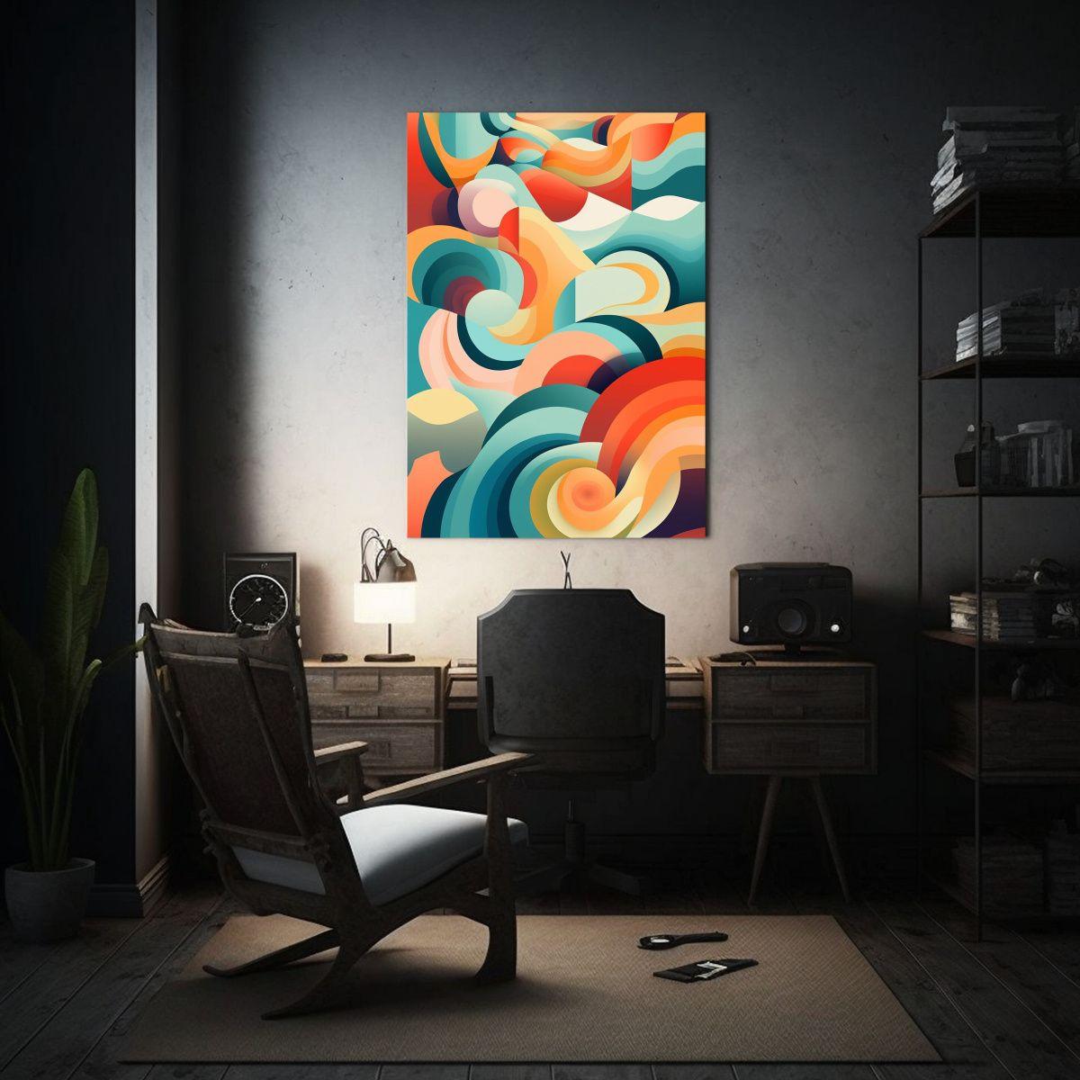 Lienzo De Tela Equilibrio Visual Abstracto En Acuarela 40x50cm-2