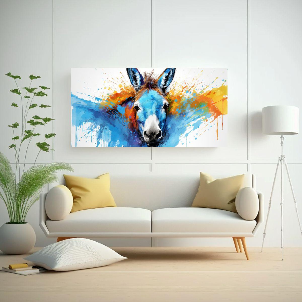 Cuadro Pop Art De Burro En Colores Vibrantes Y 60x30 Cm-2