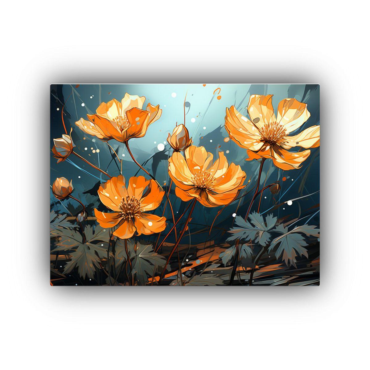 Pinturas De Ambiente Neonoir En Tonos Naranja Con Hierbas De 30x20cm-0