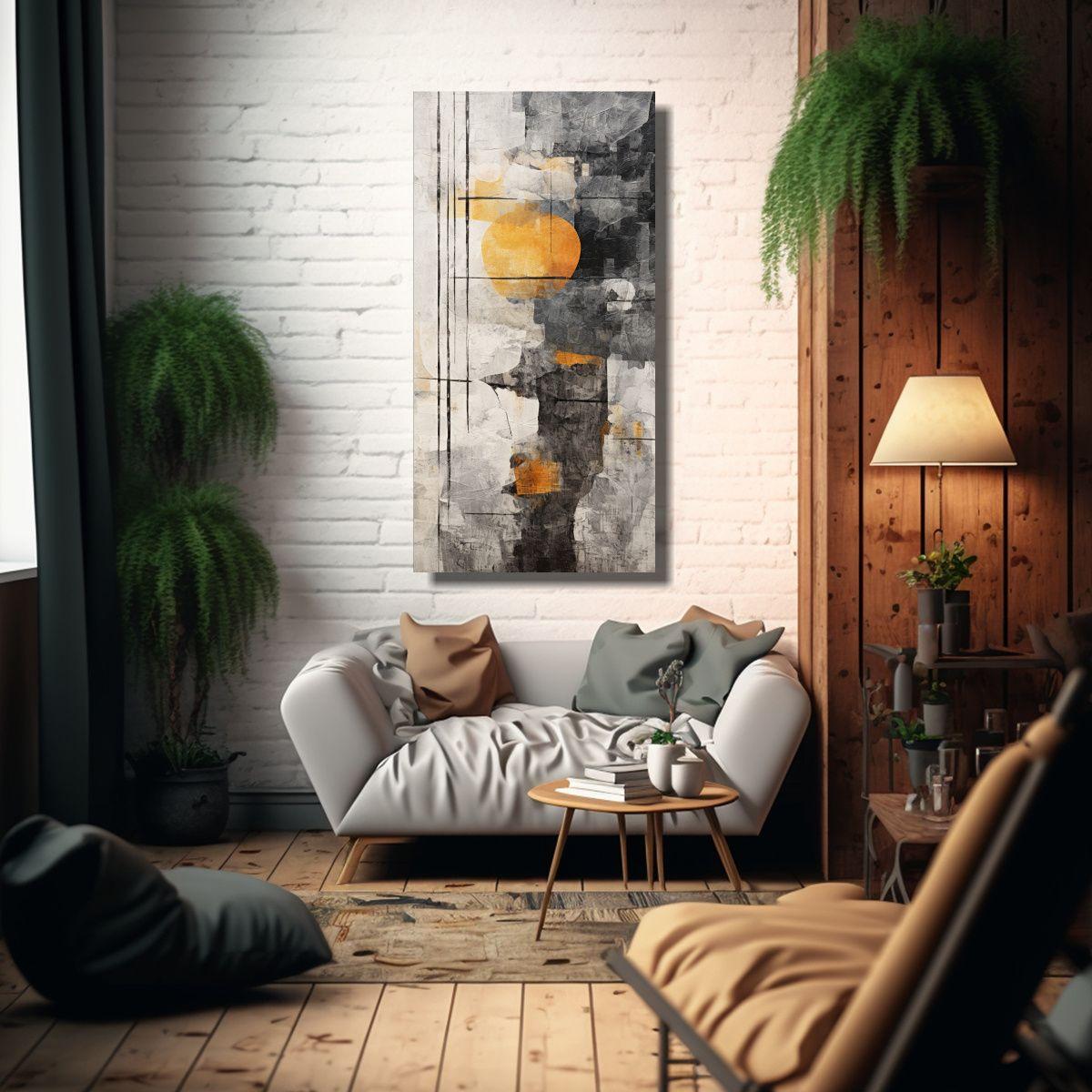 Pintura Decorativa Lienzo Textura Piedra Con 80x160cm-2