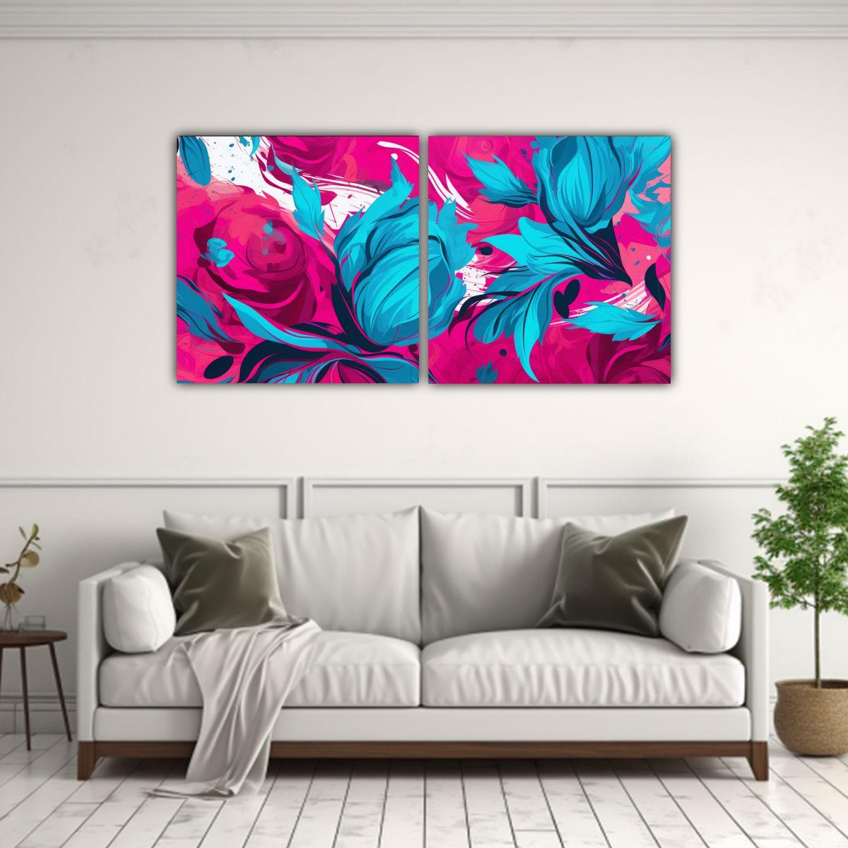 Conjunto De Cuadros Decorativos En Bastidor 120x60 Cm-2