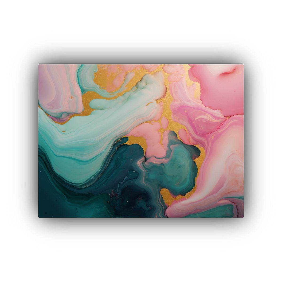 Pinturas Decorativas Abstractas En Rosa Y Verde 50x40cm-0
