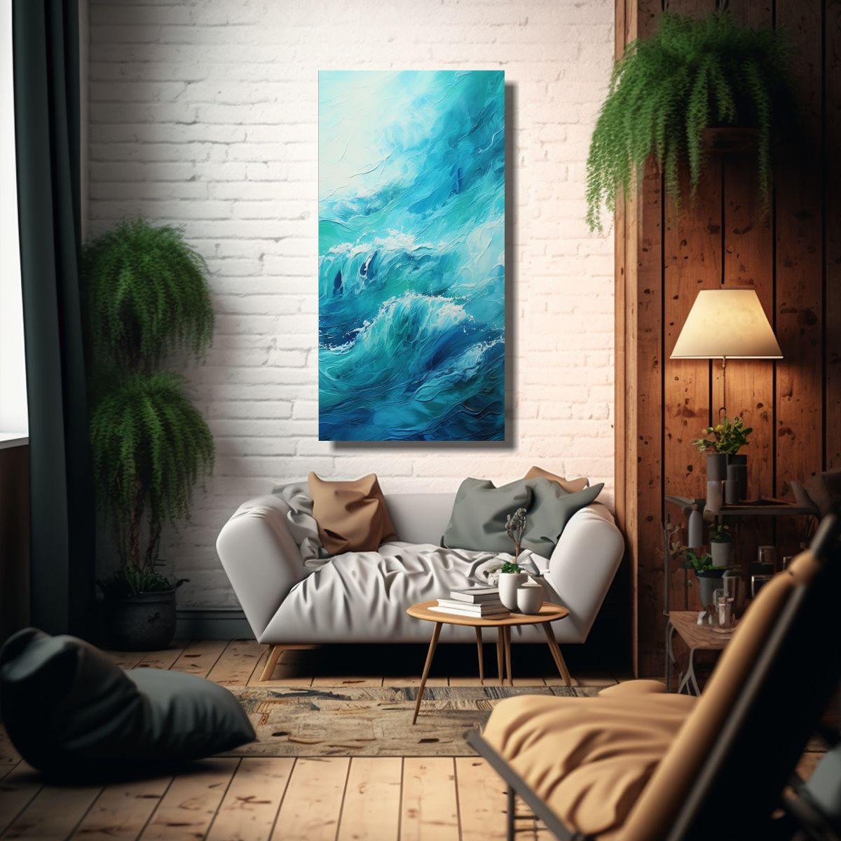 Pintura Decorativa En Bastidor: Esencia Abstracta 50x100cm-2