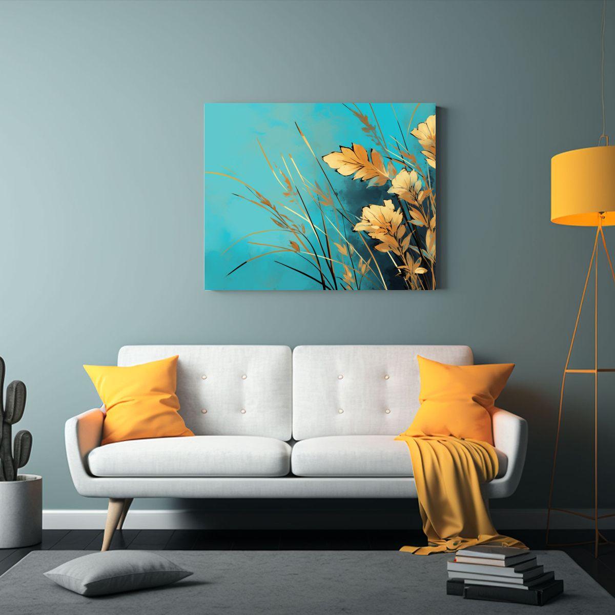 Cuadro De Tela Galería Belleza Natural Cañas De Hierba En  45x30cm-2