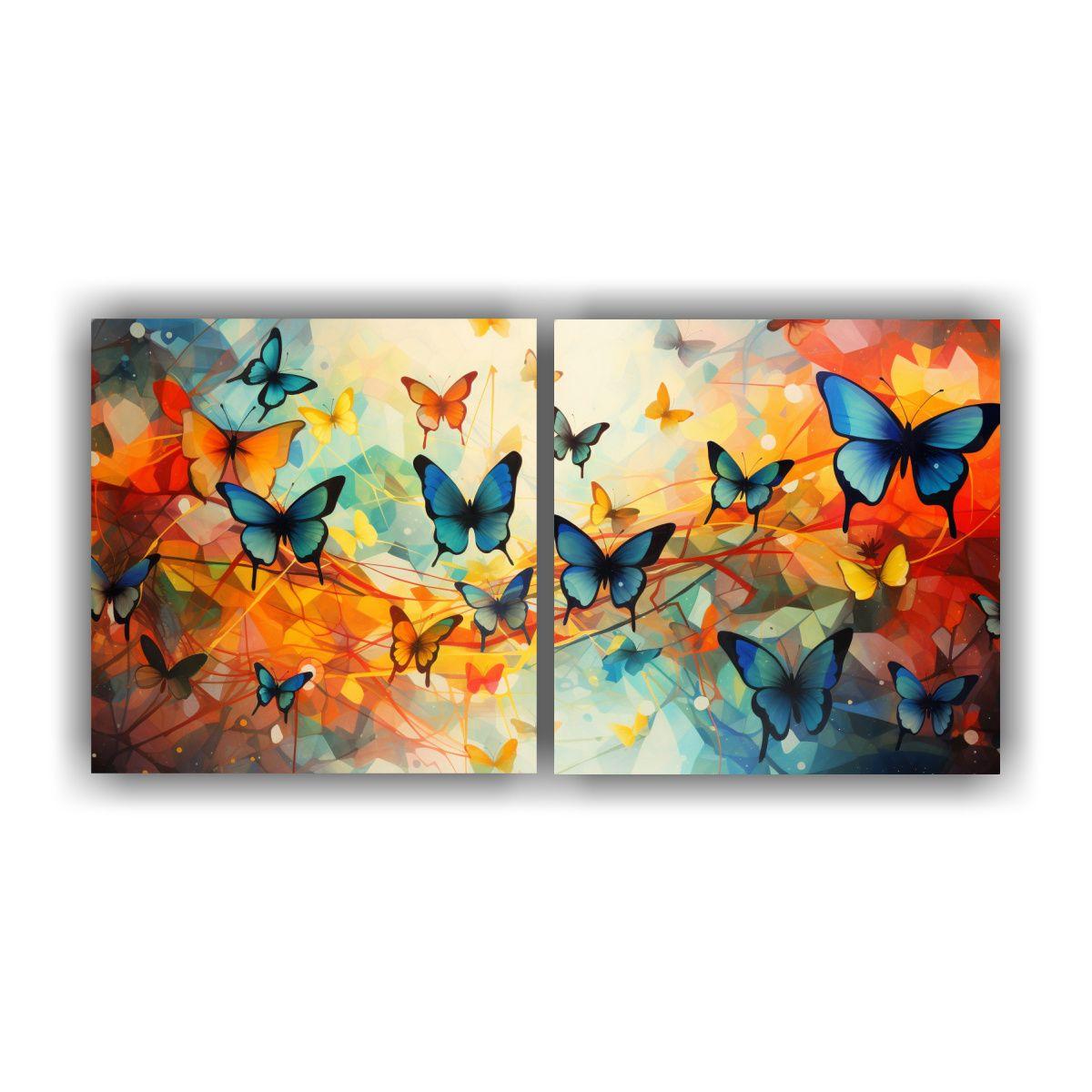 Pinturas Abstractas De Mariposas En Estilo Pop Art 160x80 Cm-0