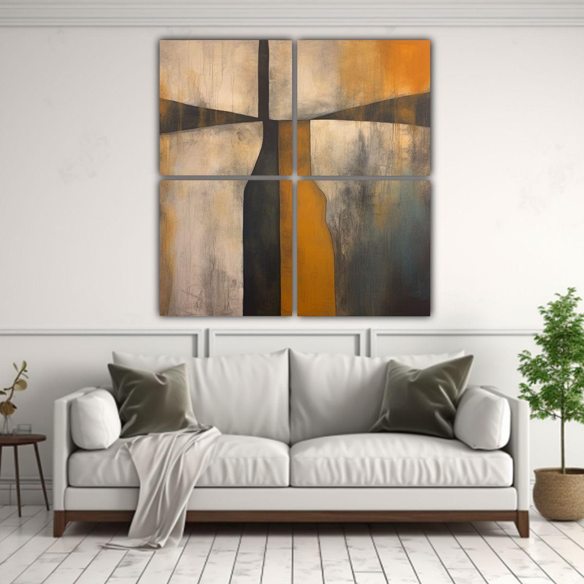 Cuatro Composiciones Tema Juveniles Pinturas De 160x160 Cm-2