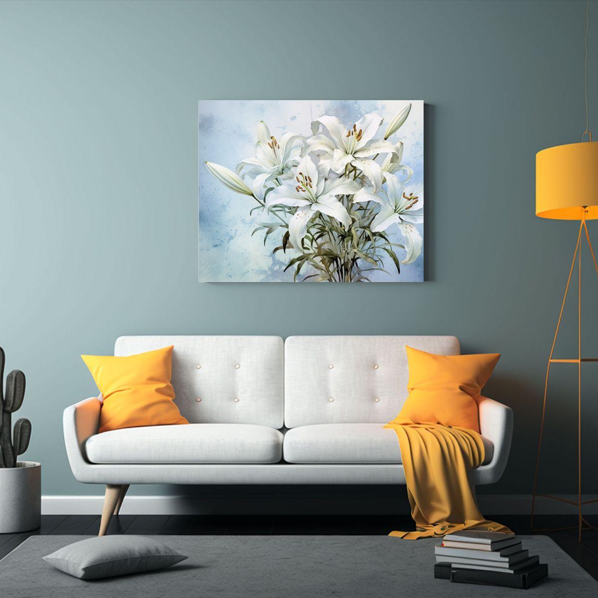 Cuadro Inspirador Vida Pintura Acuarela Elegante De Flores C 75x50cm-2