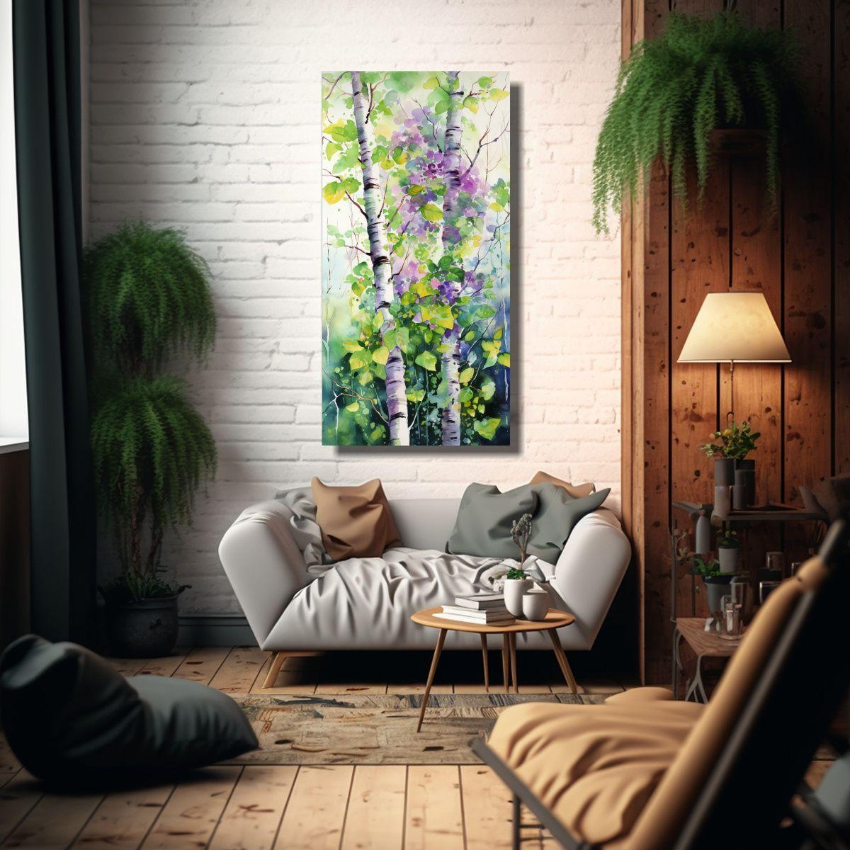 Arte De Pared Composición Simplicidad Árbol De 20x40 Cm-2