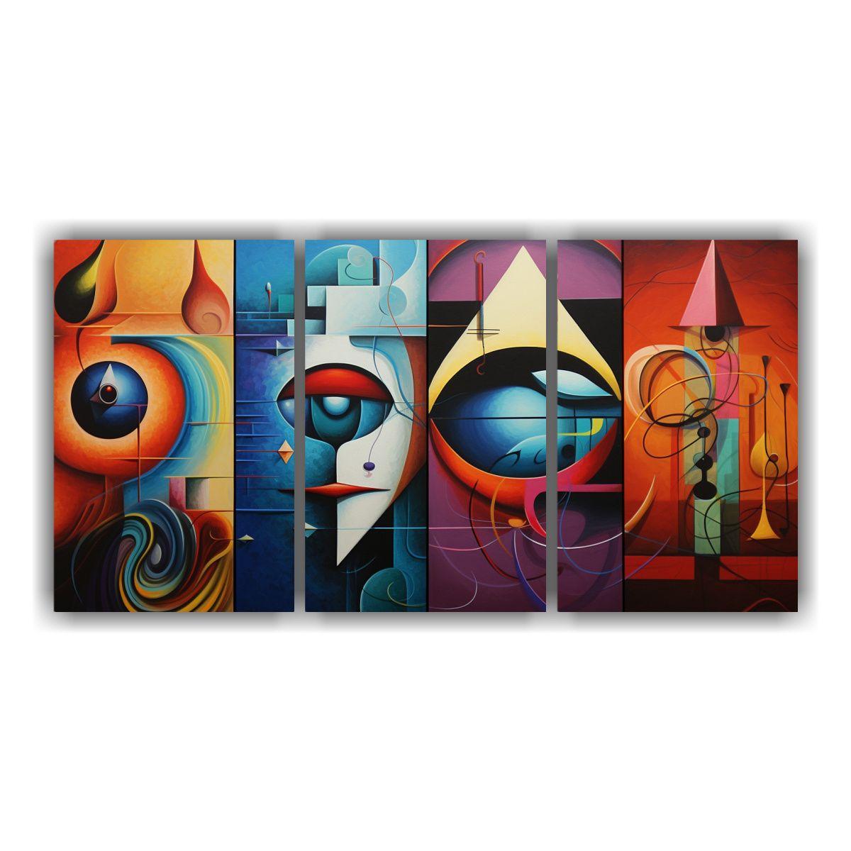 Cuadros Abstractos Impacto Visual Originales 60x30 Cm-0