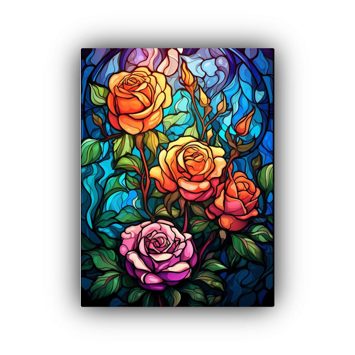 Cuadro Moderno Lienzo Temática Rosas De Vidrio 40x60cm-0