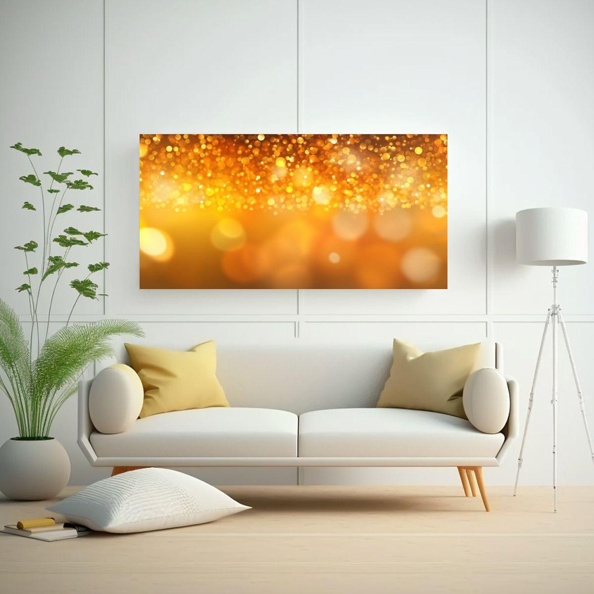 Fondo Abstracto Arcoíris Naranja Dorado De Bokeh 140x70cm-2