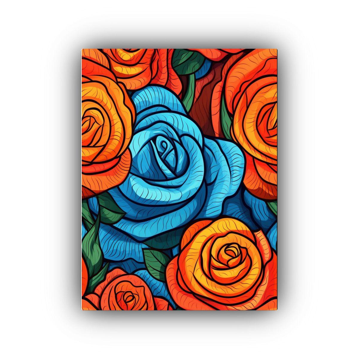 Cuadro De Dibujo Mural Estilo Rosecartoon Lienzo 50x75cm-0