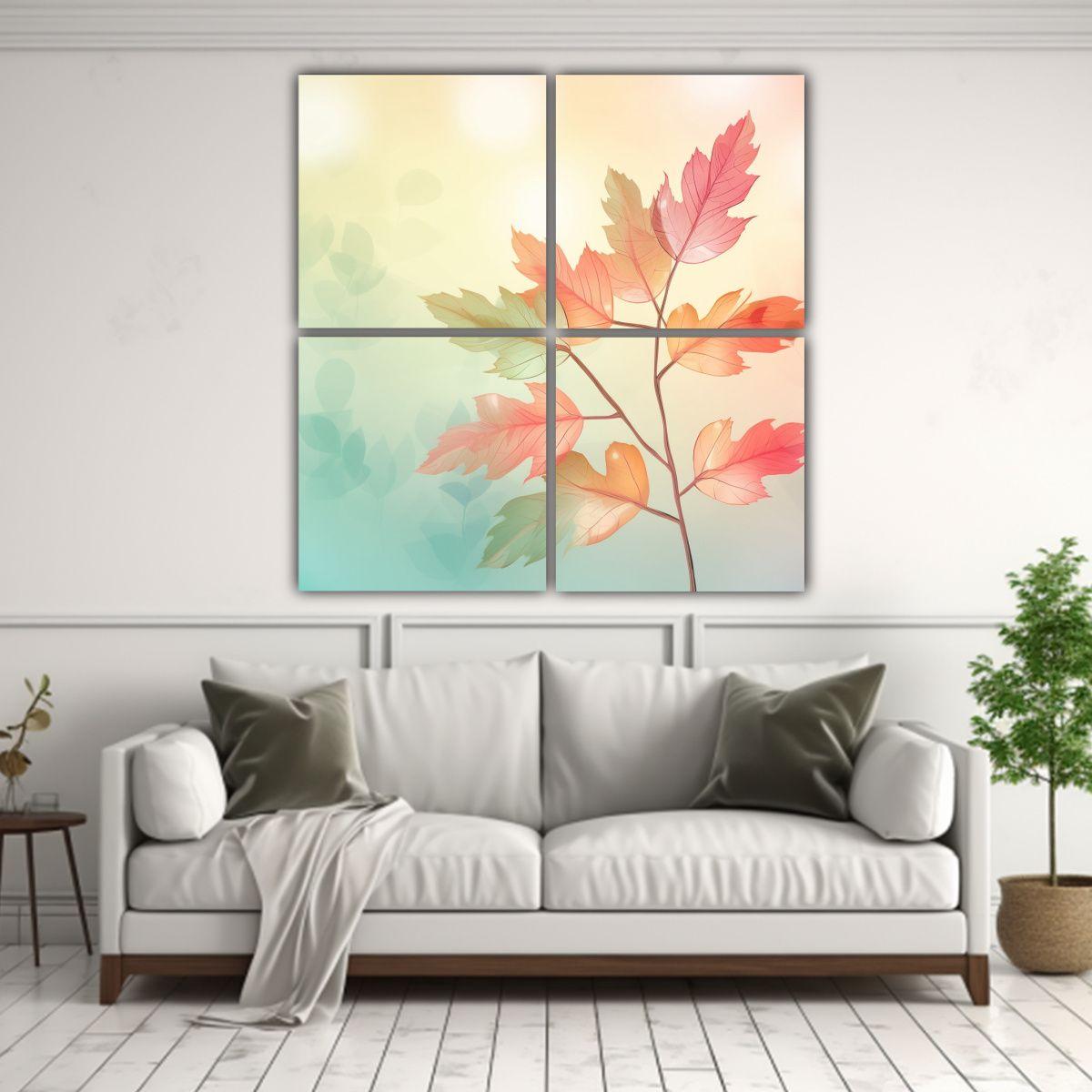 Cuatro Cuadros Patron Urbano En Fondo Gradiente 60x60 Cm-2