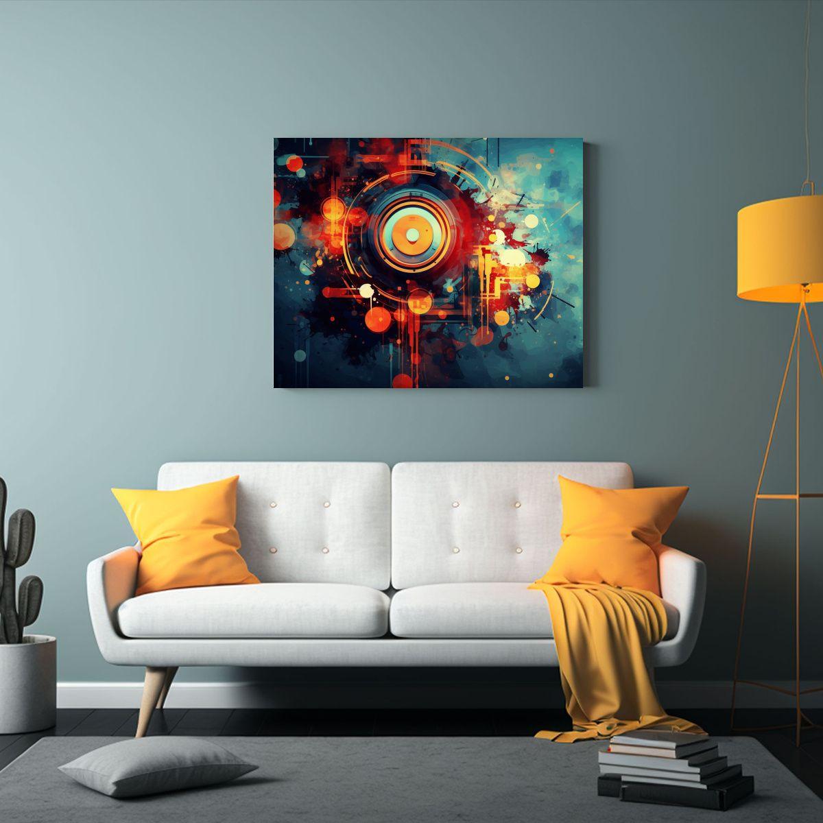 Cuadro Abstracto Tecnología Naturaleza Expresiva Arte Decor 75x50cm-2