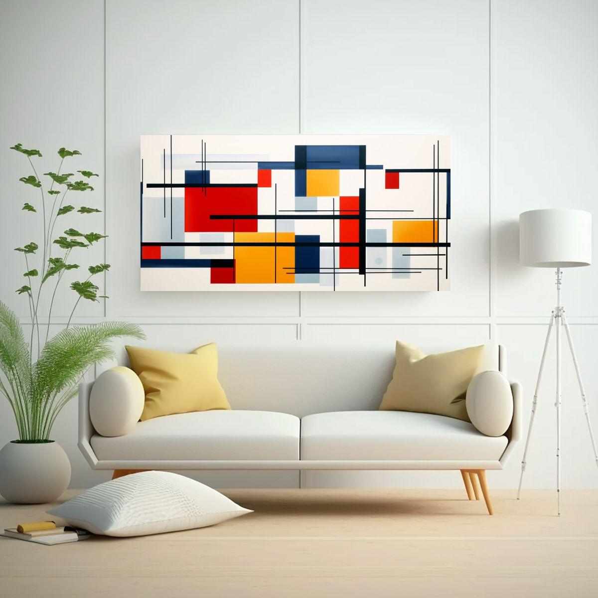 1 Cuadro Movimiento Para Sala Arte Abstracto 100x50 Cm-2